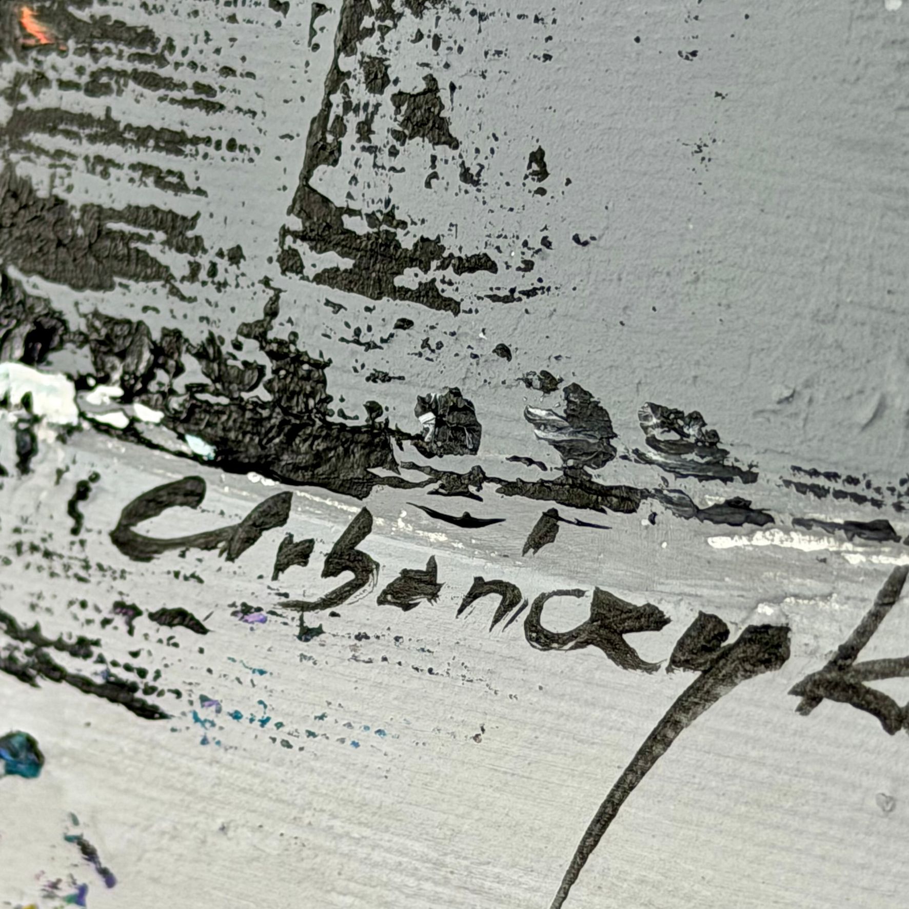 Obraz ręcznie malowany abstrakcja "Kolorowe miasto w oddali" 2177A - obrazek 6