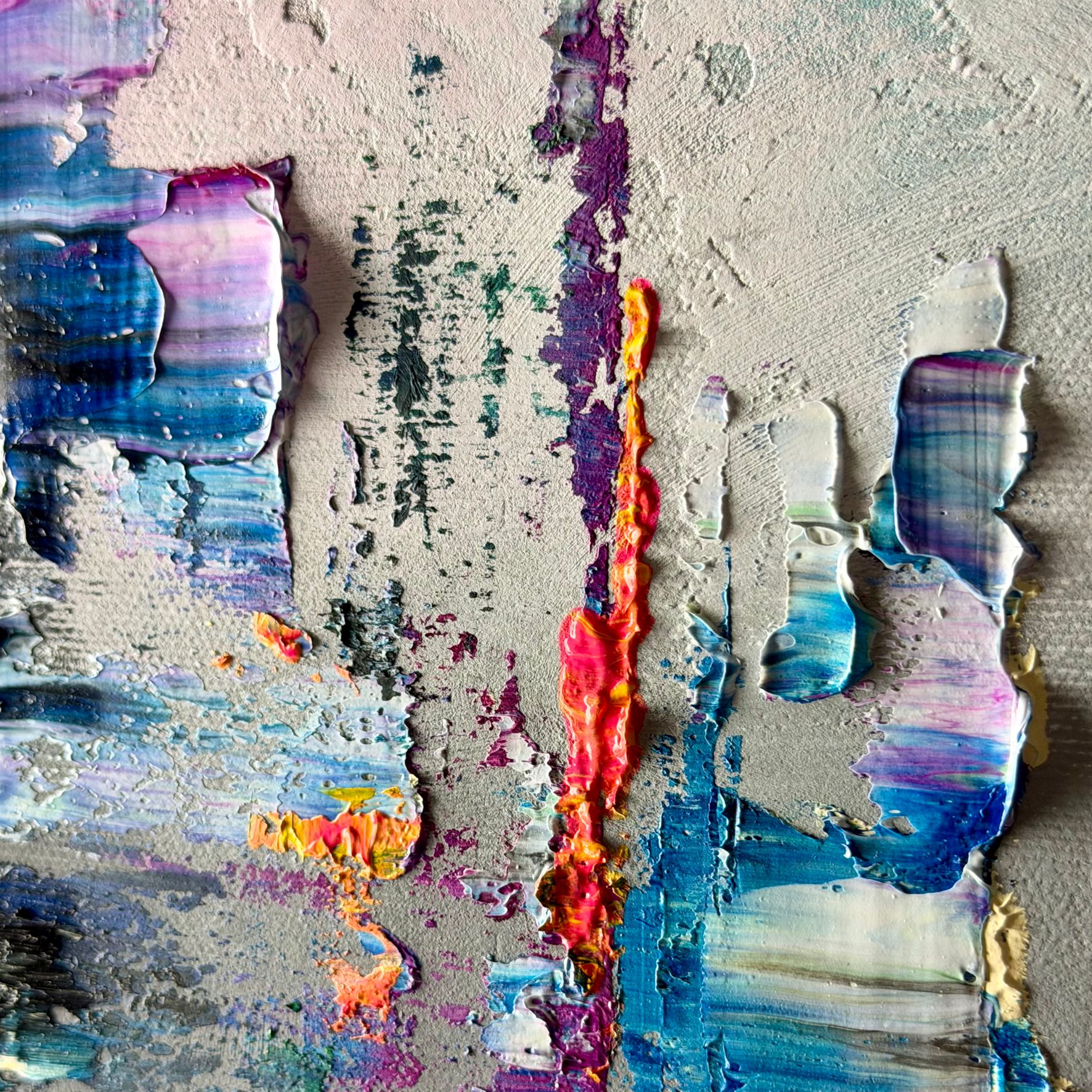 Obraz ręcznie malowany abstrakcja "Kolorowe miasto w oddali" 2177A - obrazek 5