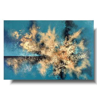 Obraz na płótnie ręcznie malowany "Turkusowa eksplozja" 2246A