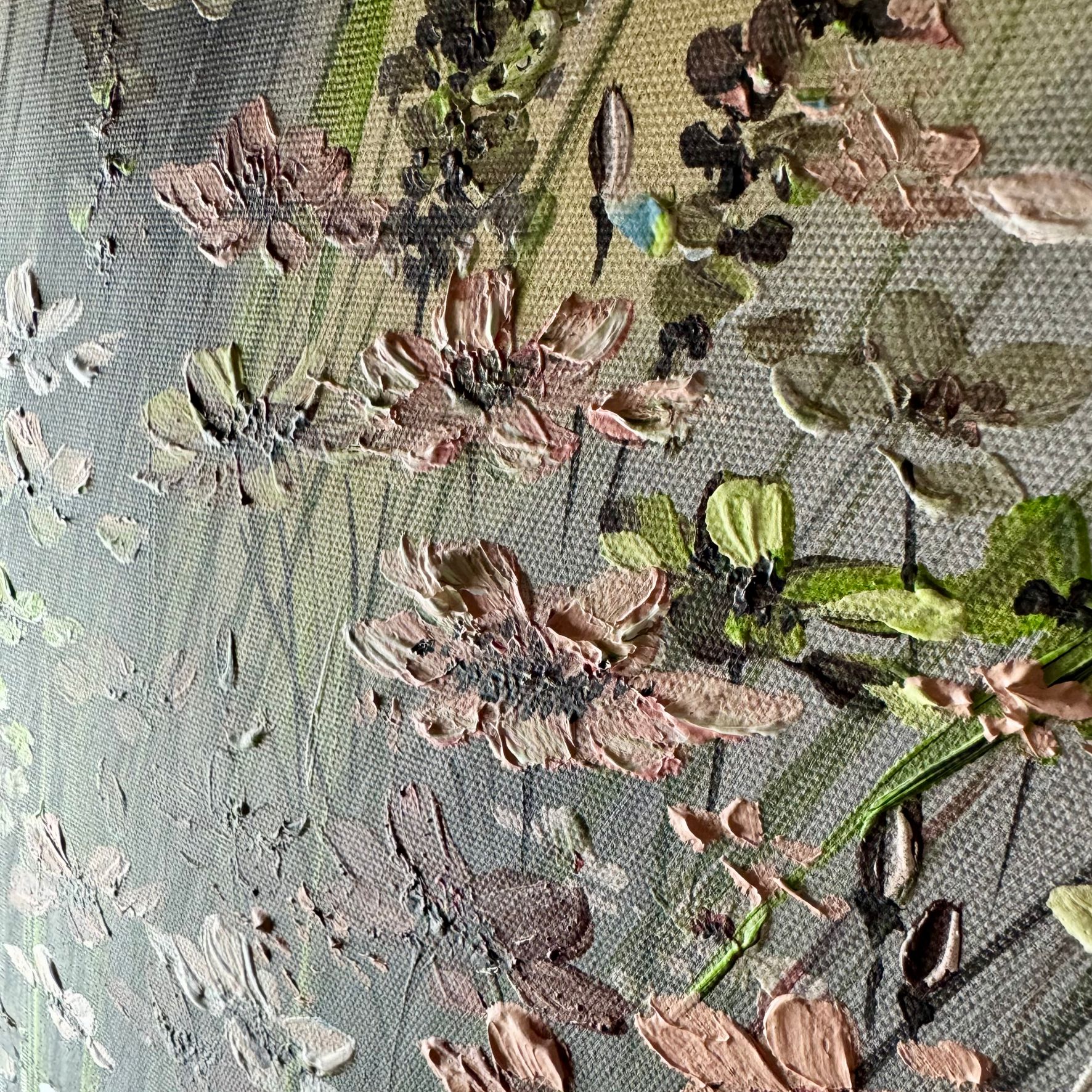 Obraz z kwiatami malowany na płótnie "Burzowa aura" 2249A - obrazek 5