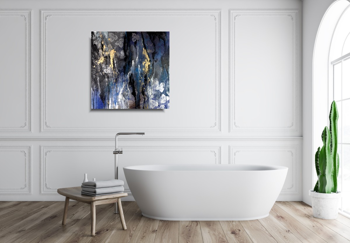 Obraz do salonu ręcznie malowany "Mroźna zima" abstrakcja 2197A - obrazek 3