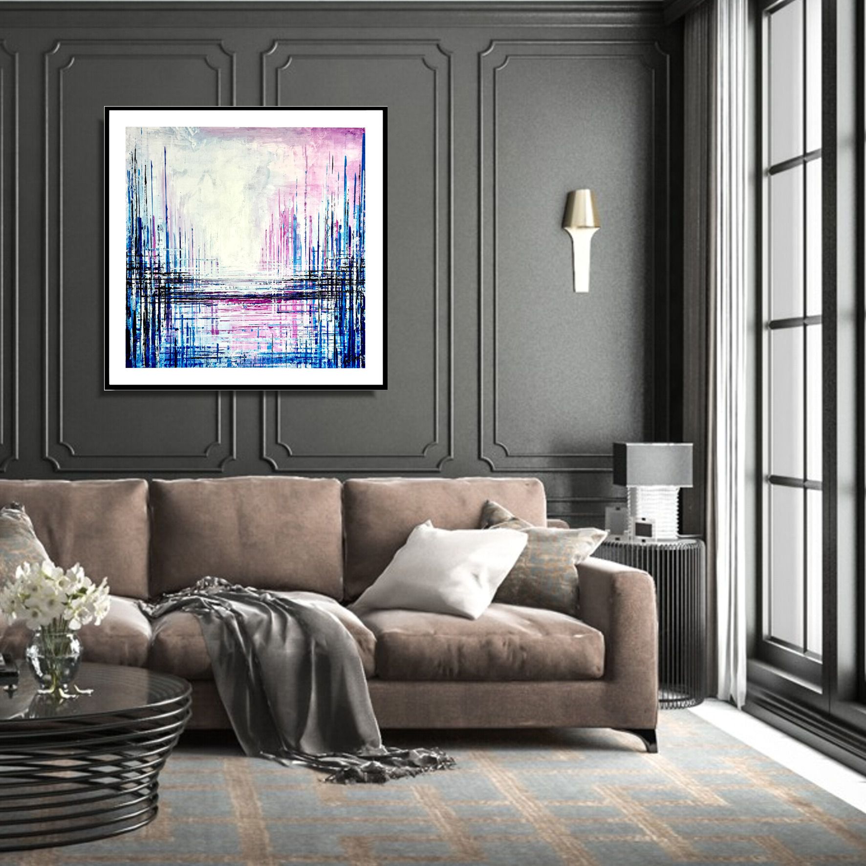 Obraz ręcznie malowany na płótnie "Pozytywna architektura" 2214A - obrazek 2