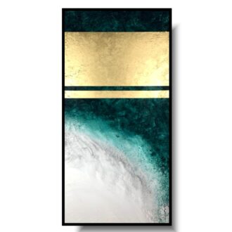 Obraz w ramie "Szmaragdowe wybrzeże" abstrakcja na płótnie 2193A