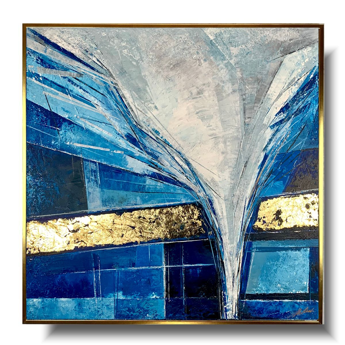 Obraz do salonu "Złota wstęga" abstrakcja 2180A