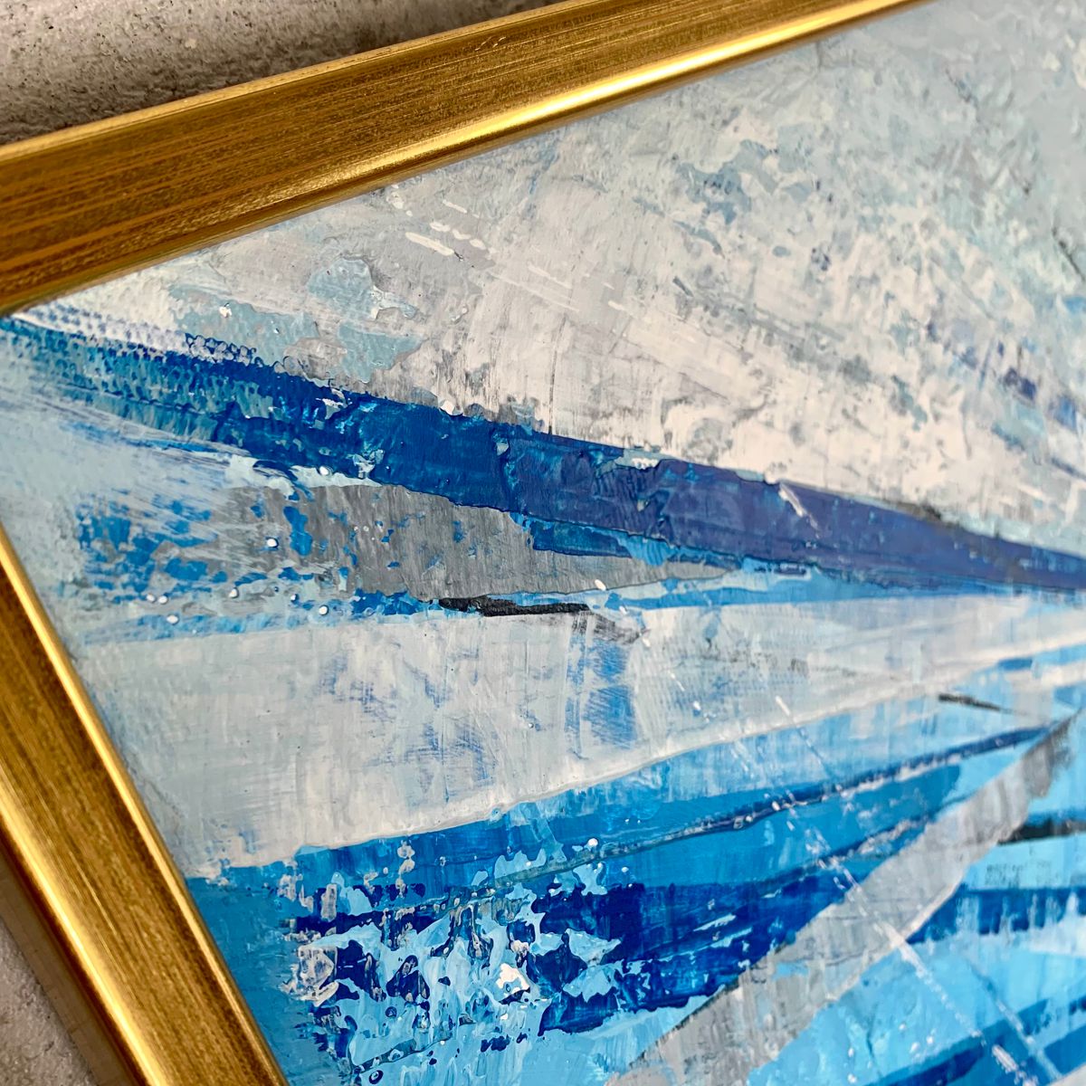 Obraz do salonu "Złota wstęga" abstrakcja 2180A - obrazek 5