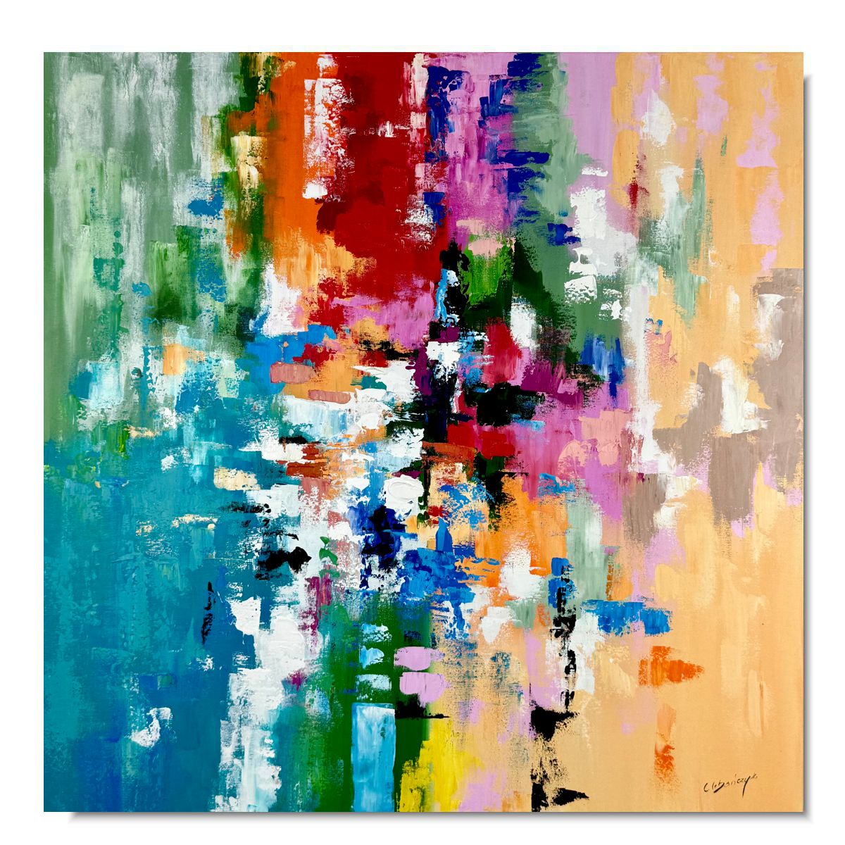 Obraz ręcznie malowany na płótnie "Eksplozja barw" 2260A