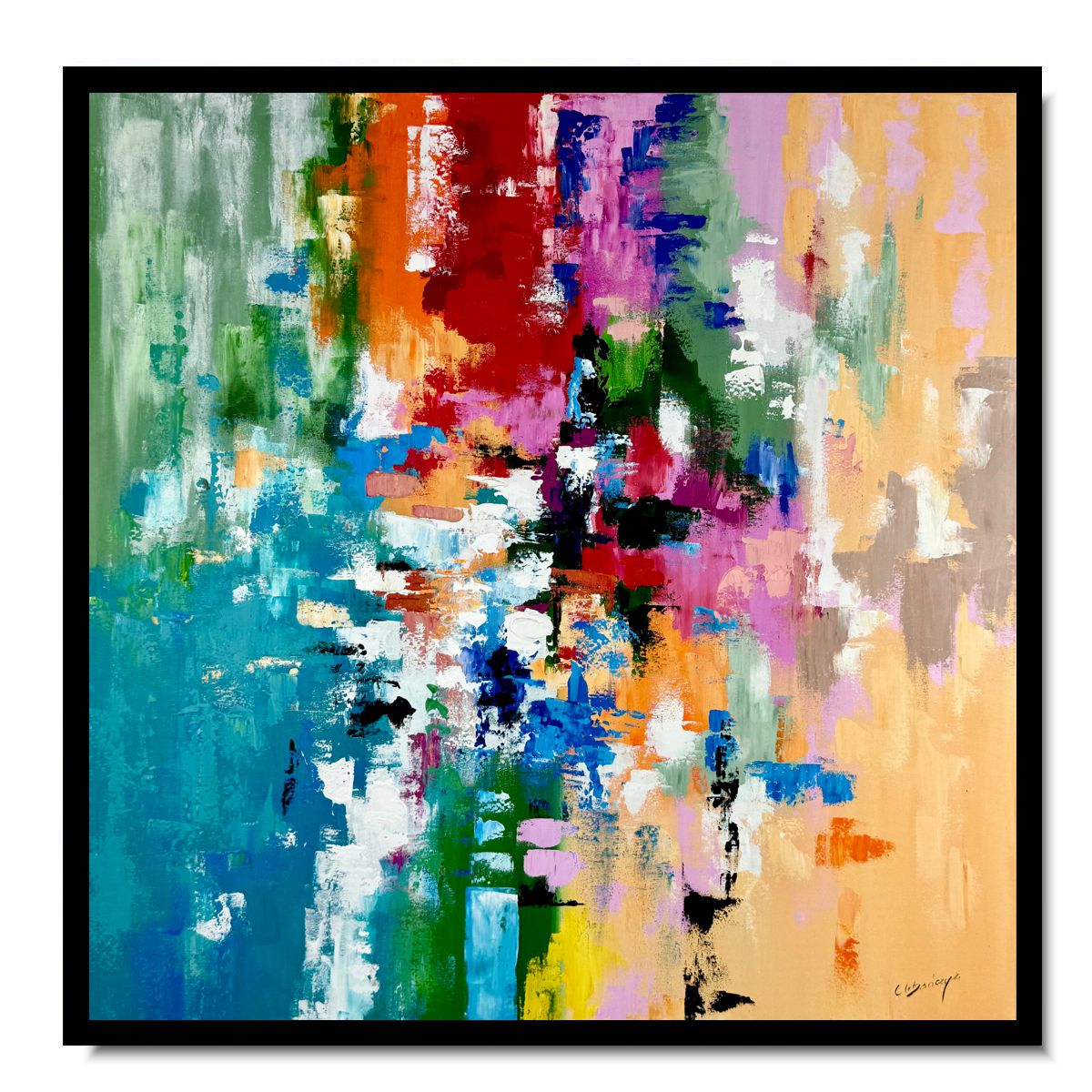 Obraz ręcznie malowany na płótnie "Eksplozja barw" 2260A - obrazek 8