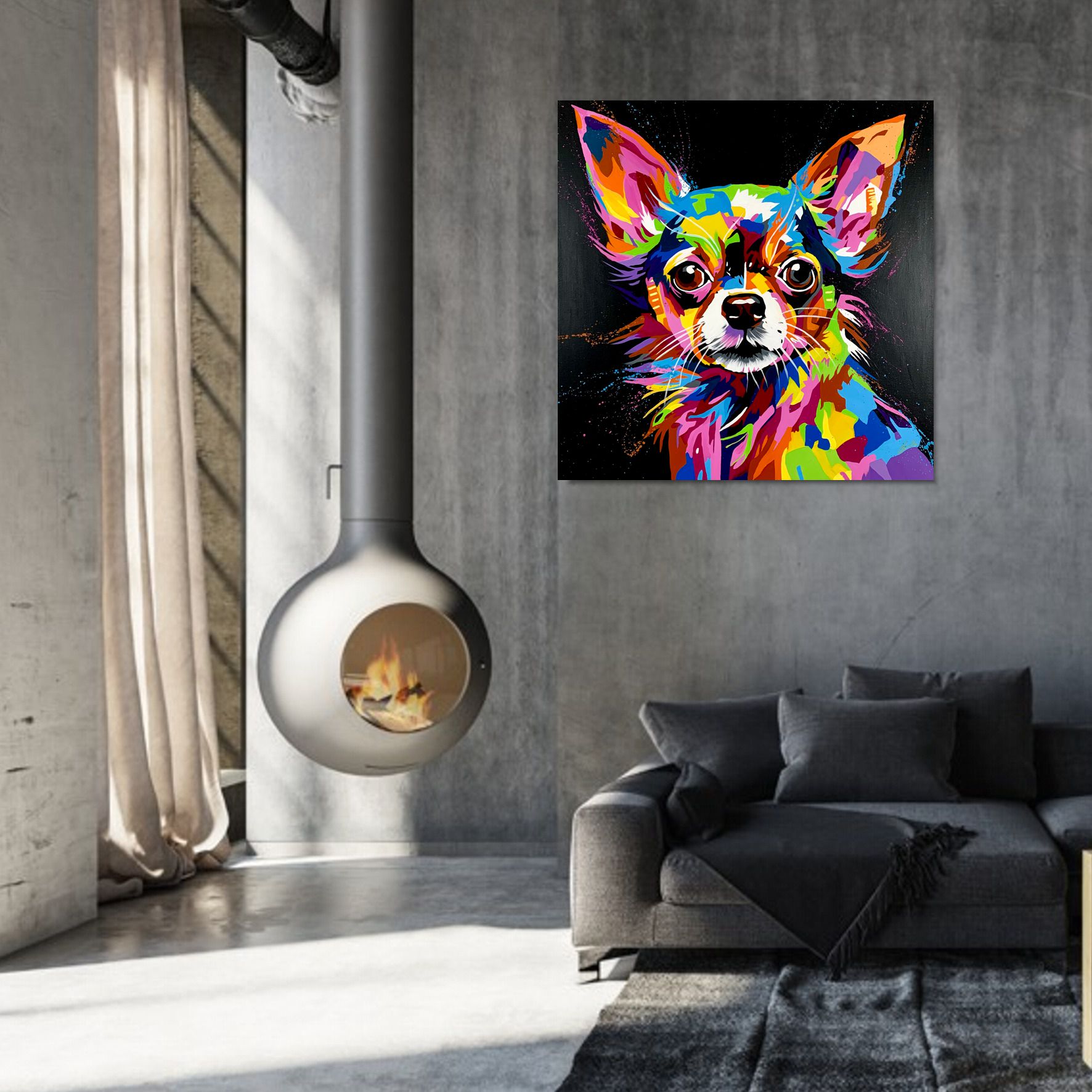 Obrazy ze zwierzętami "Kolorowy pies chihuahua" 2279A - obrazek 3