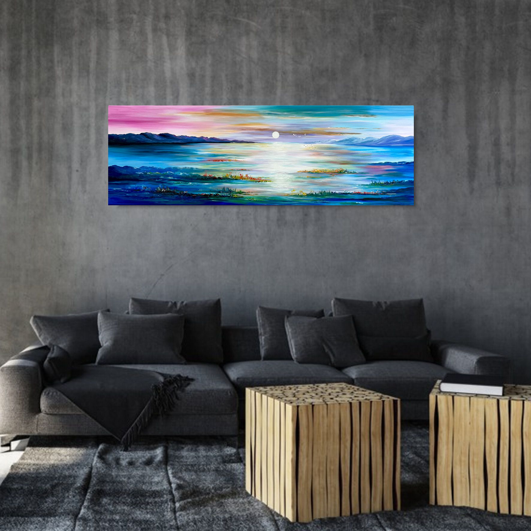 Obraz ręcznie malowany na płótnie "Koniec wakacji" 1922A - obrazek 3