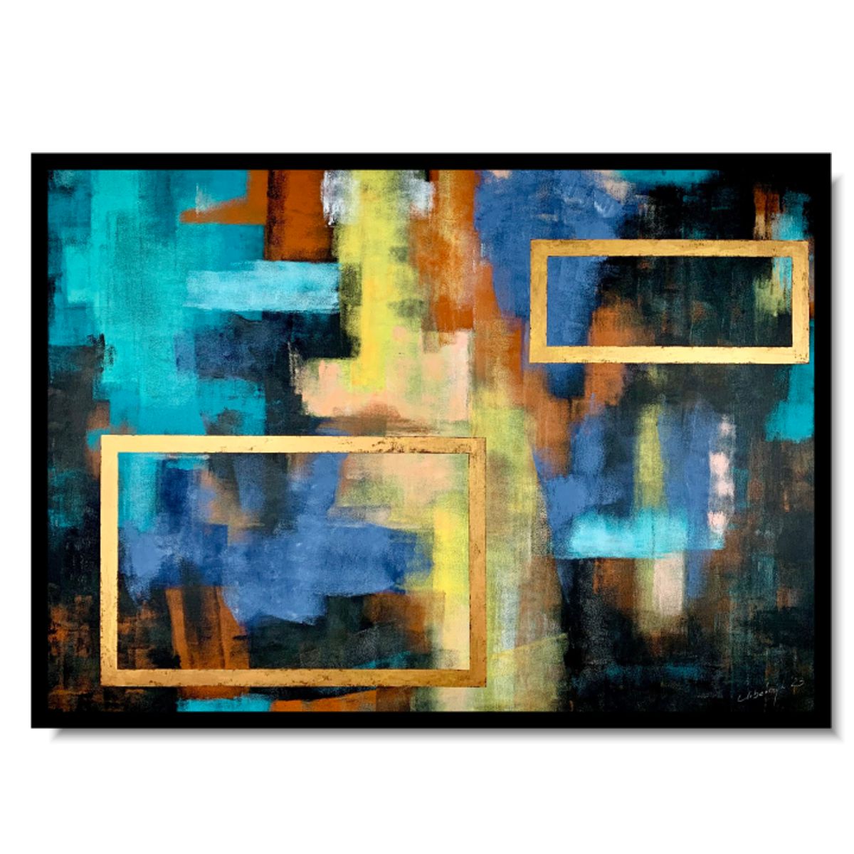 Obraz abstrakcyjny malowany na płótnie "Kostki" 2282A - obrazek 8