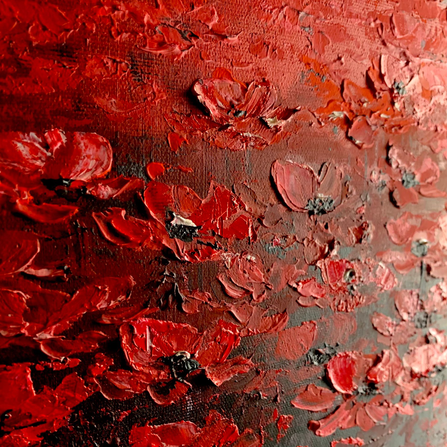 Obraz ręcznie malowany na płótnie "Makowe pole" 2221A - obrazek 5