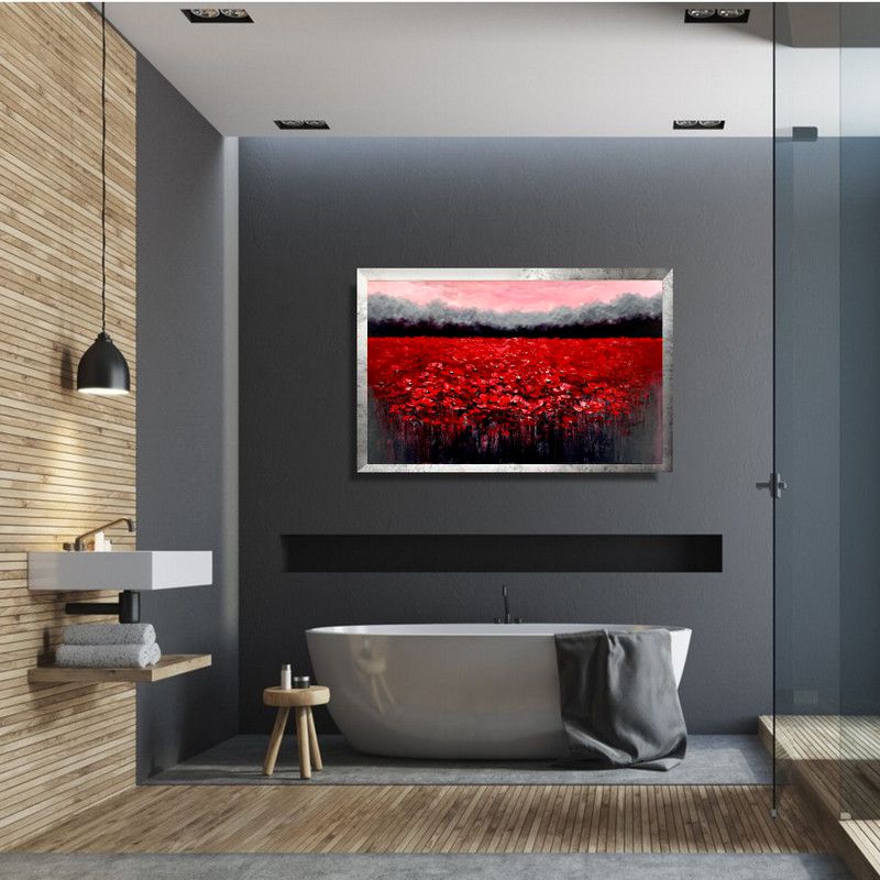 Obraz ręcznie malowany na płótnie "Makowe pole" 2221A - obrazek 3