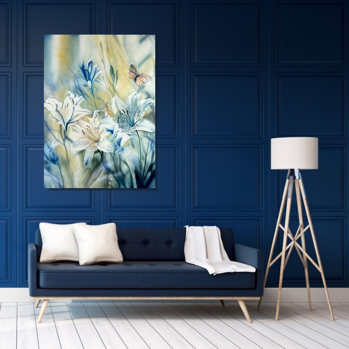 Obraz ręcznie malowany z kwiatami "Bukiet lilii" 2319A - obrazek 2