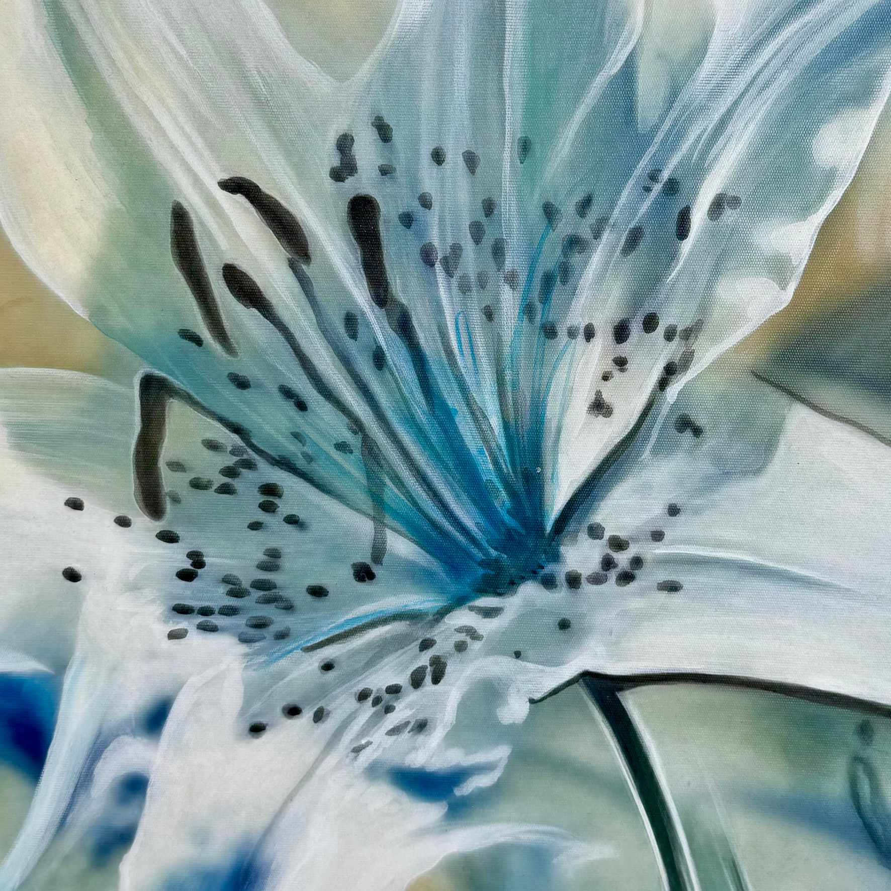 Obraz ręcznie malowany z kwiatami "Bukiet lilii" 2319A - obrazek 5