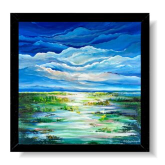 Obraz ręcznie malowany na płótnie "Beztroski dzień nad jeziorem" 2150A