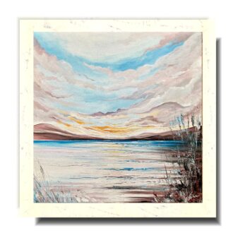 Pejzaż "Poranek nad wodą" mały obraz w ramie 2140A