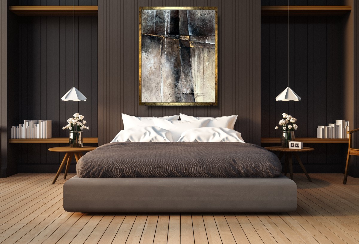 Piękna abstrakcja "Męska przestrzeń" obraz w ramie 2110A - obrazek 2