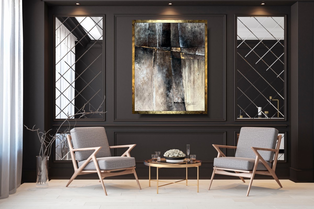 Piękna abstrakcja "Męska przestrzeń" obraz w ramie 2110A - obrazek 3