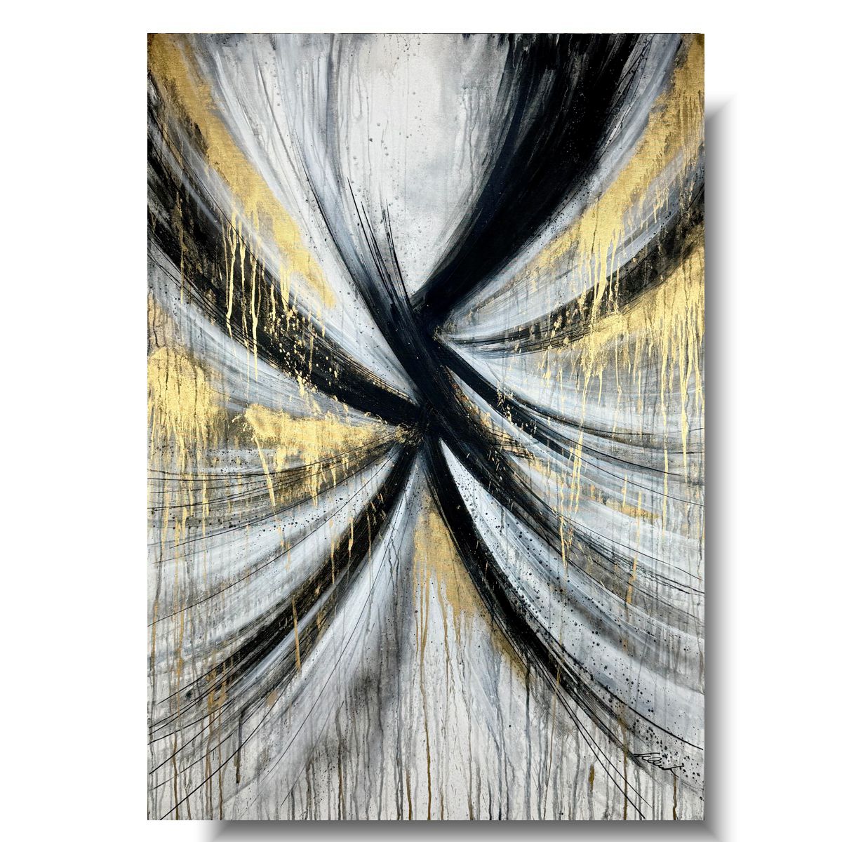 Piękny duży obraz "Abstrakcja z rozmachem" 1975A