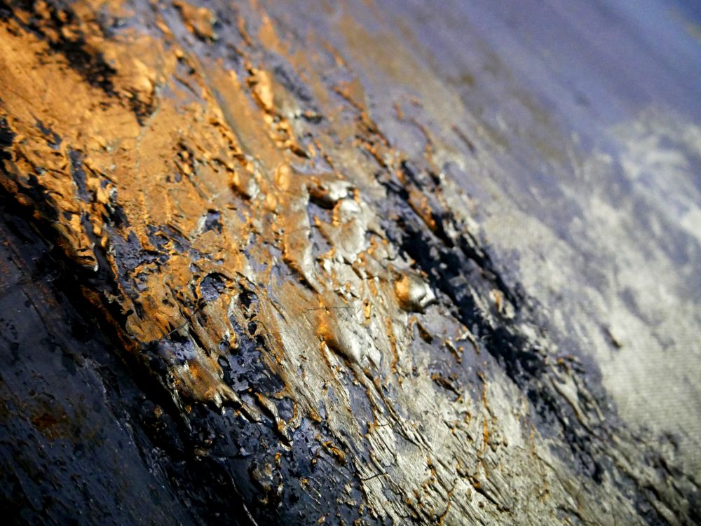 Pozioma szaro złota abstrakcja "W marzeniach" obrazy malowane 1840A - obrazek 5