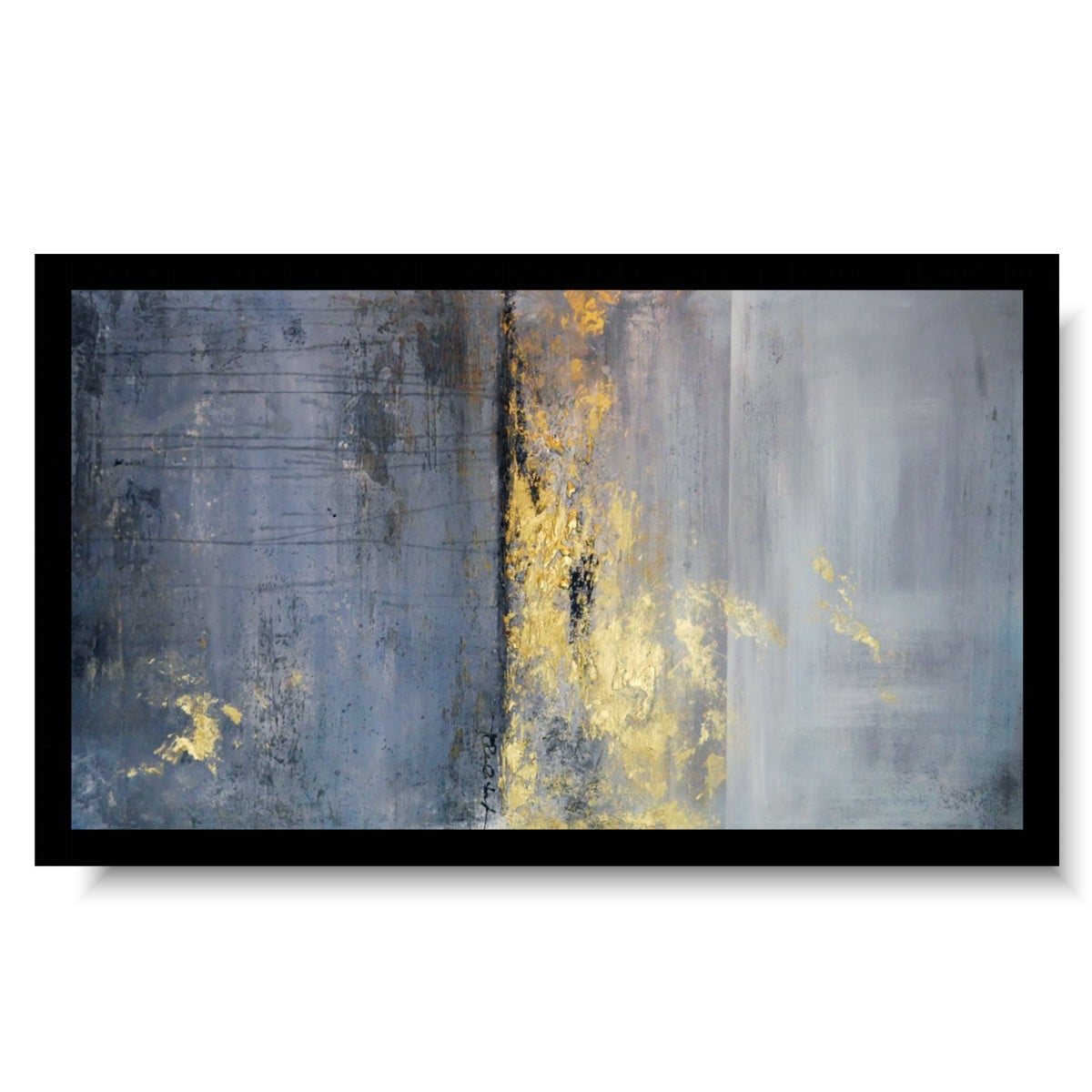 Pozioma szaro złota abstrakcja "W marzeniach" obrazy malowane 1840A - obrazek 6