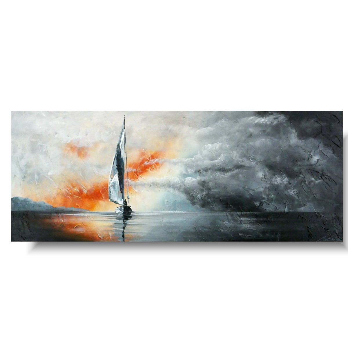Modny obraz "Burza na morzu" pejzaż marynistyczny 1887A