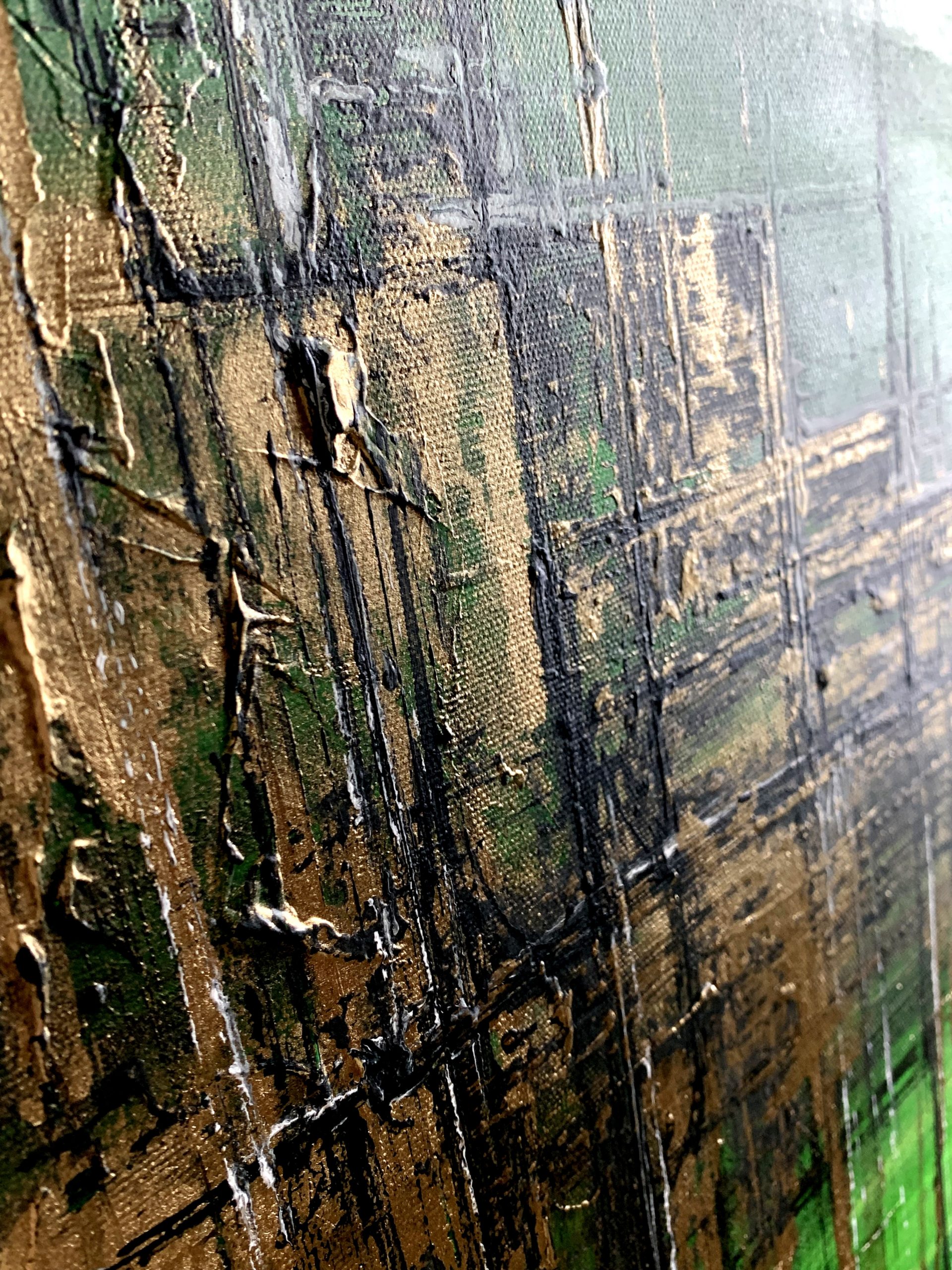 Modny zielony obraz w ramie "Wiosenne nabrzeże" 2049A - obrazek 3