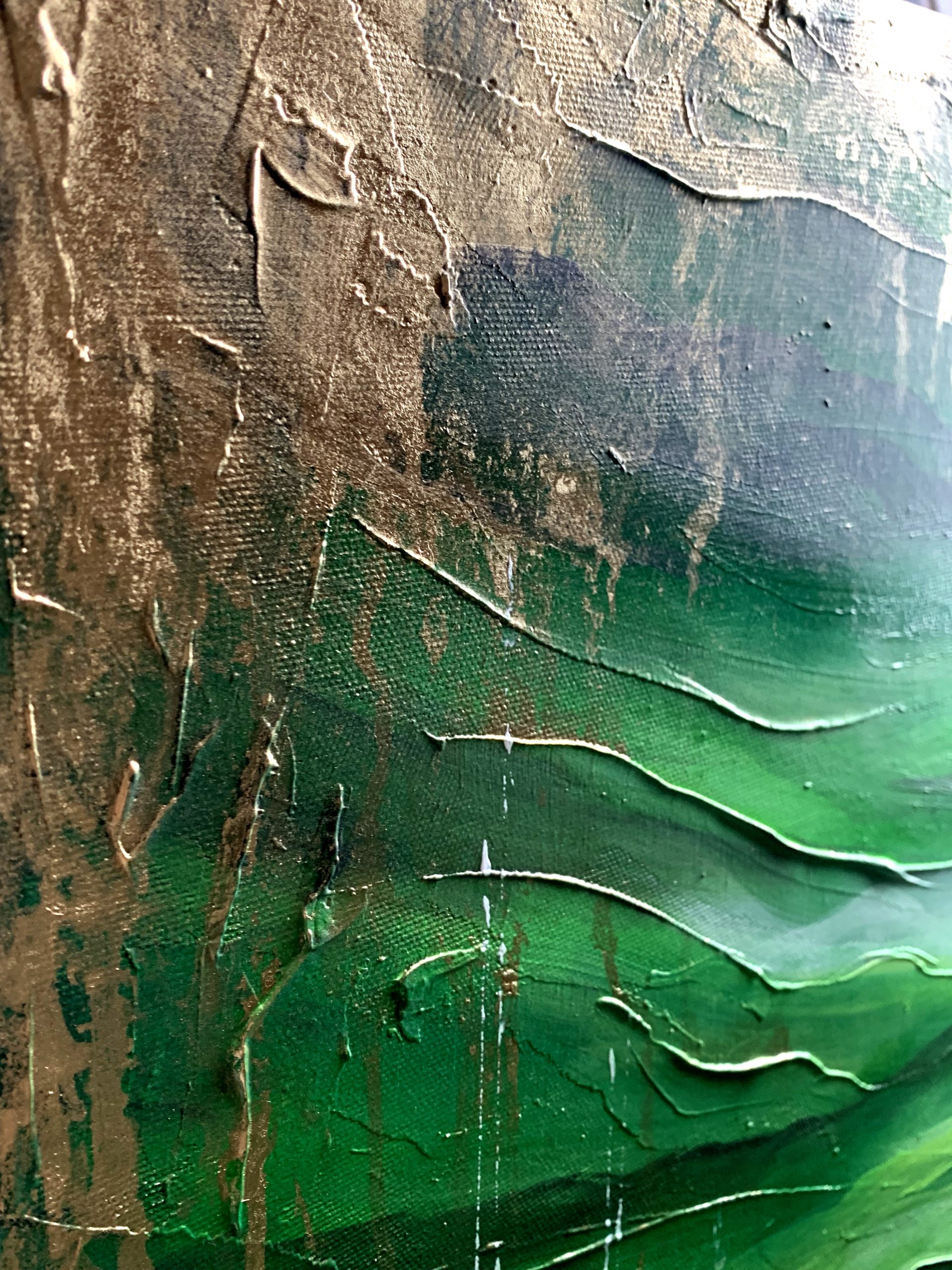 Modny zielony obraz w ramie "Wiosenne nabrzeże" 2049A - obrazek 2