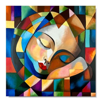 Portret ręcznie malowany kubizm "Uśpione piękno" 2316A