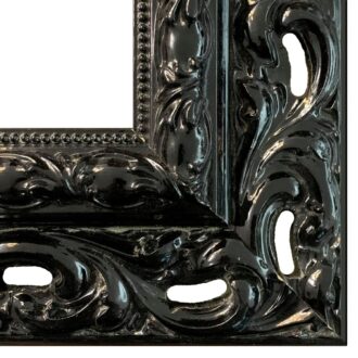 Rama do obrazu czarna w połysku rzeźbiona ornament SA05