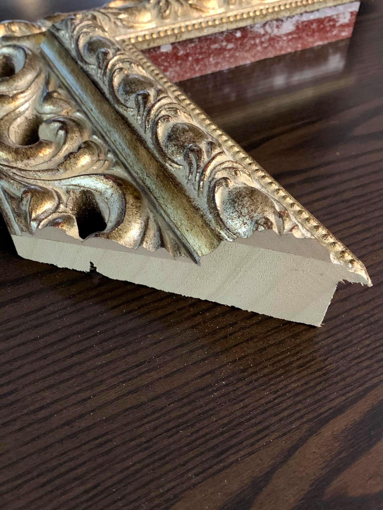 Złota rama do obrazu rzeźbiony ornament szlagmetal SA02 - obrazek 3