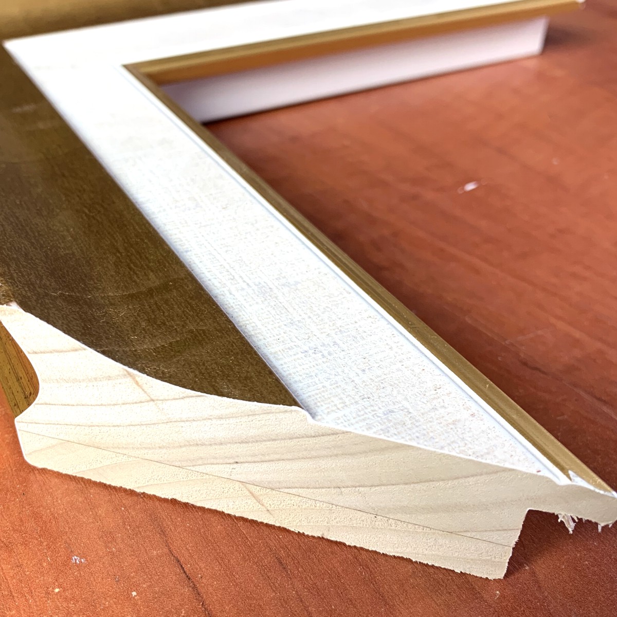 Złoto biała rama do obrazu szeroka drewniana SA22 - obrazek 3