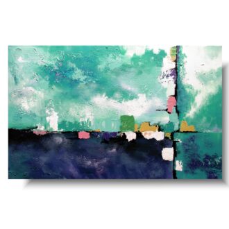 Abstrakcja duży turkusowy obraz błogość modne obrazy 1499B