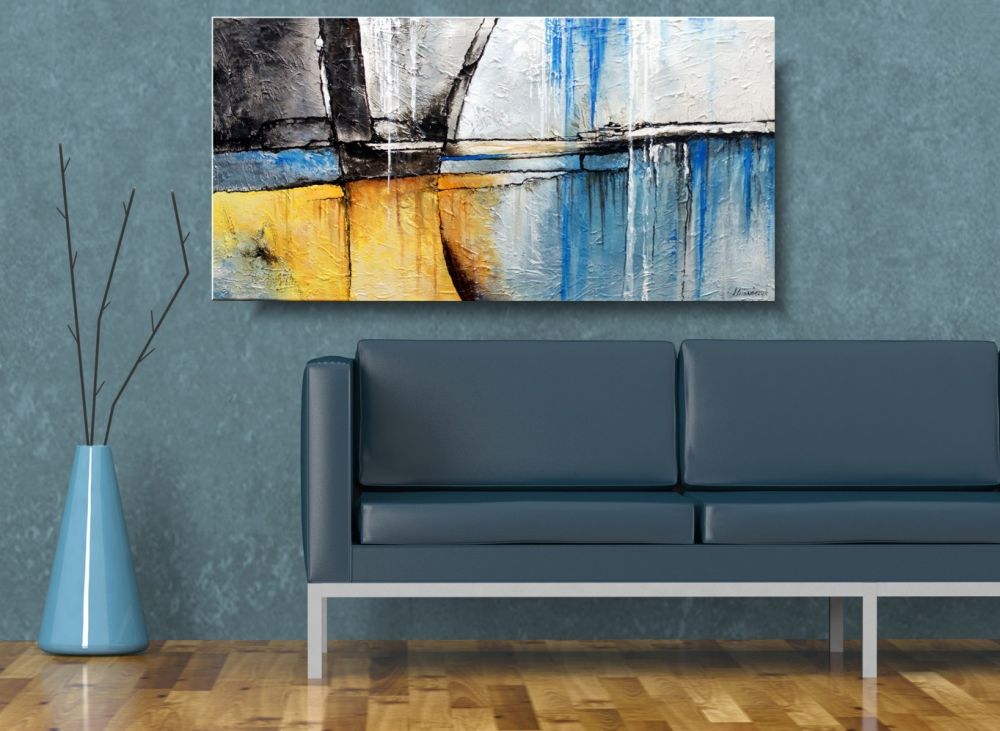 Abstrakcja nowoczesny obraz spokój obrazy ręcznie malowane farbami 1506A - obrazek 2