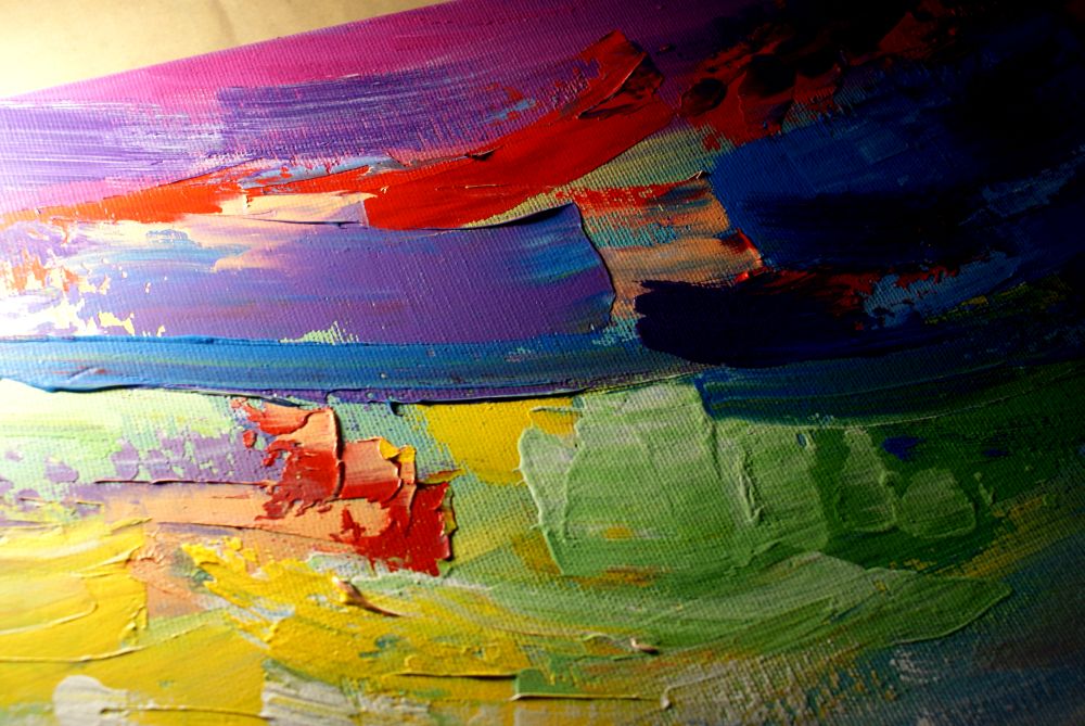 Kolorowy pejzaż "Letnia radość" obrazy ręcznie malowane farbami 1672A - obrazek 5