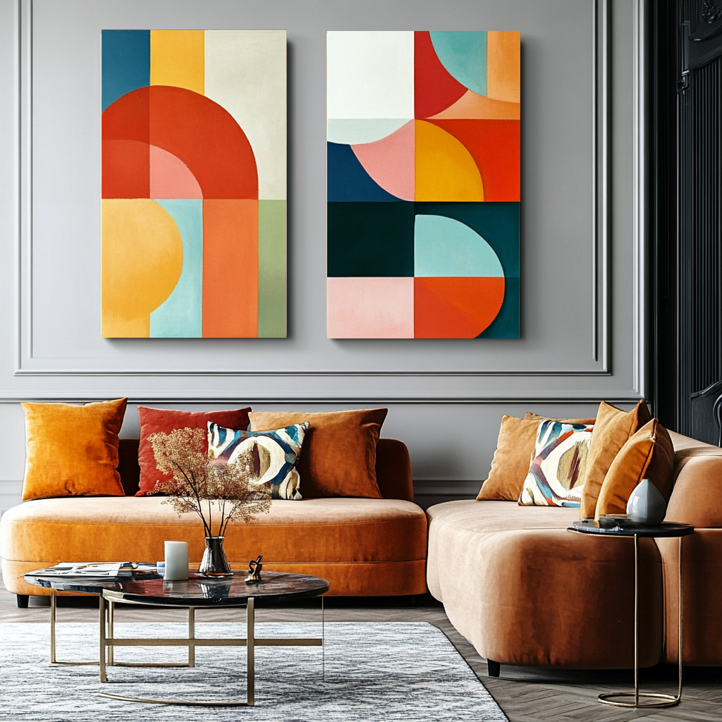 Obraz abstrakcja dyptyk na płótnie "Moje życie" 2331A