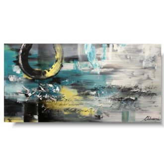 Abstrakcja "Turkusowe koło" obrazy ręcznie malowane 1484A