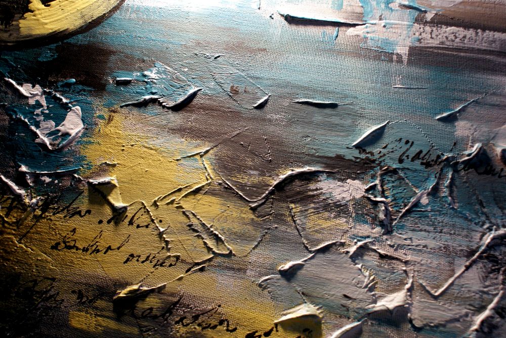 Abstrakcja "Turkusowe koło" obrazy ręcznie malowane 1484A - obrazek 5