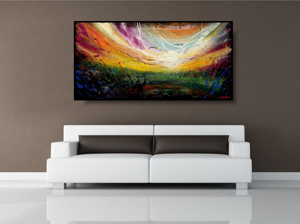 Duży obraz widok "Wiosenny dzień" obrazy do nowoczesnego salonu 1517A - obrazek 2