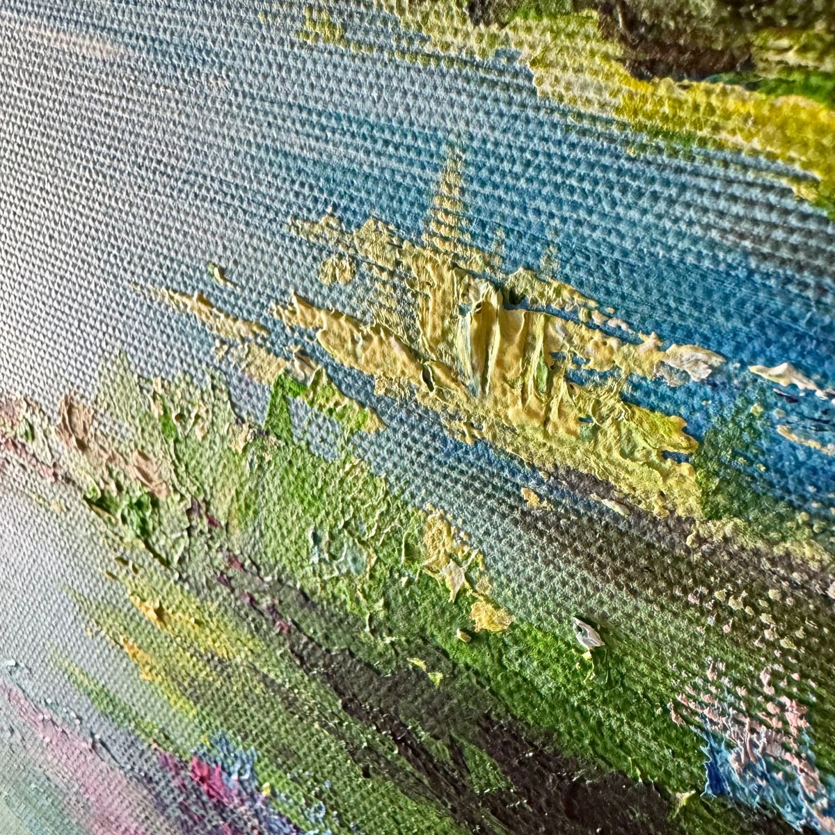 Obraz ręcznie malowany pejzaż "Wytchnienie nad jeziorem" 2309A - obrazek 5