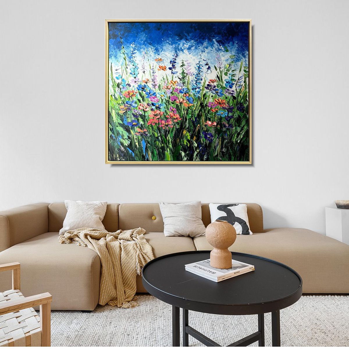 Obraz ręcznie malowany z kwiatami "Wiosenna łąka" 2356A - obrazek 3