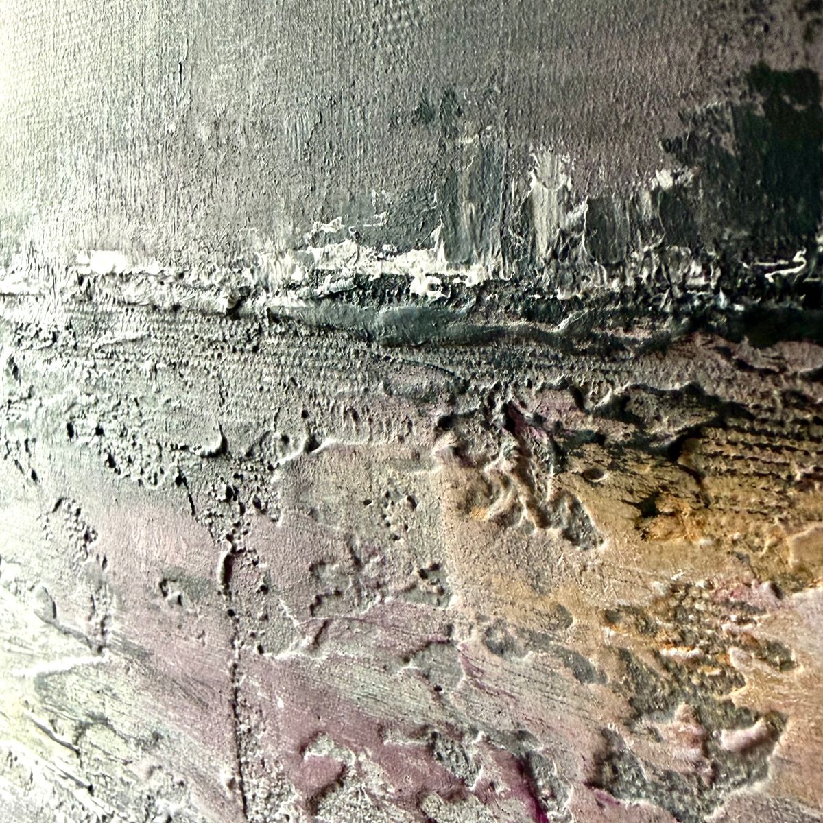 Nowoczesny obraz abstrakcyjny inspirowany naturą „Mglista cisza” 2359A - obrazek 7