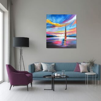 Obraz marynistyczny ręcznie malowany "Wakacyjny rejs" 1923A