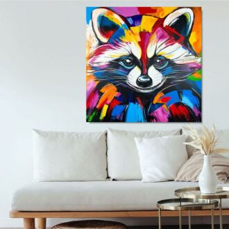 Obraz z szopem "Kolorowy szop pracz" 2343A