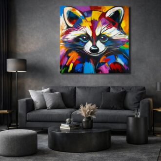 Obraz abstrakcja "Kolorowy szop pracz" 2343AB