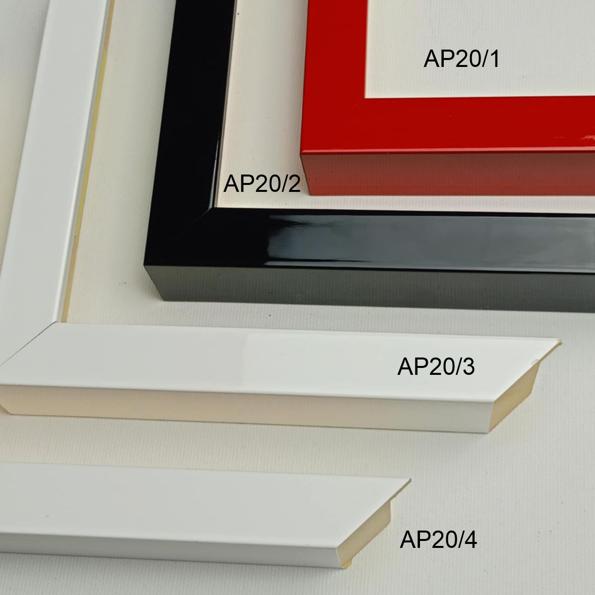 Rama do obrazu połysk czerwony, czarny, biały, mat biały AP20 - obrazek 2