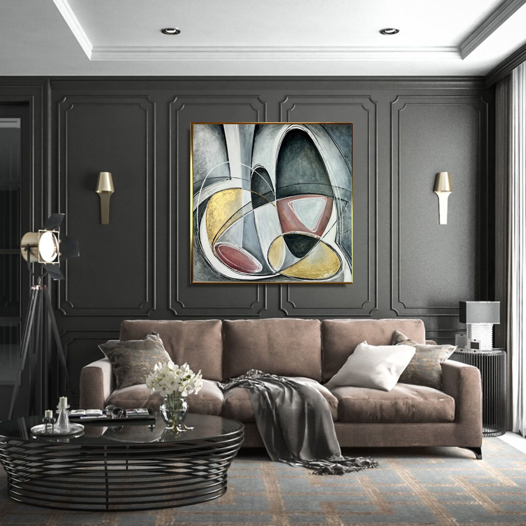 Obraz ręcznie malowany na płótnie "Koła" 2172A - obrazek 3