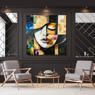 Duży portret malowany "Rozważna i romantyczna" 2345A