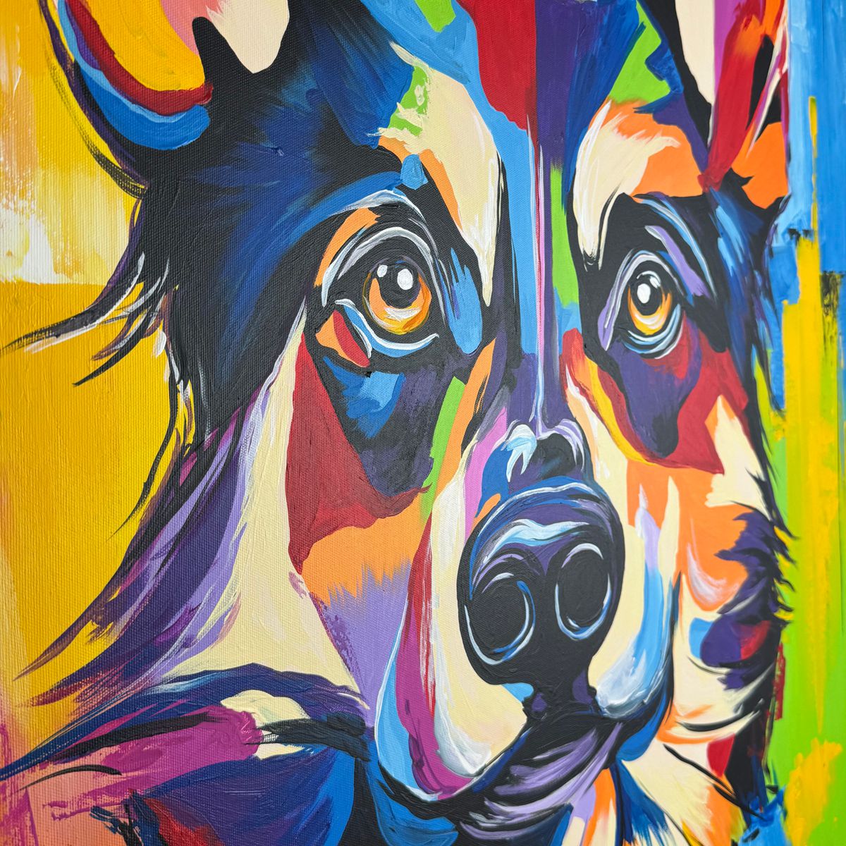 Pies na obrazie "Wierny kolorowy owczarek" 2342A - obrazek 7