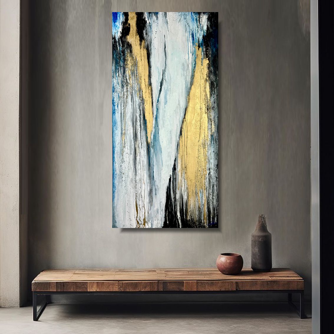 Abstrakcja do salonu "Podzieleni" obraz pionowy 2188A - obrazek 2